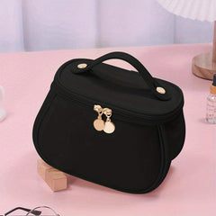 Textured Handheld Cosmetic Bag PU Leather Waterproof Makeup Bag