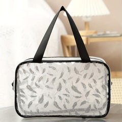Semitransparent Feather Printing Makeup Bag