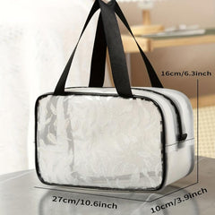 Semitransparent Feather Printing Makeup Bag