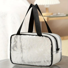 Semitransparent Feather Printing Makeup Bag