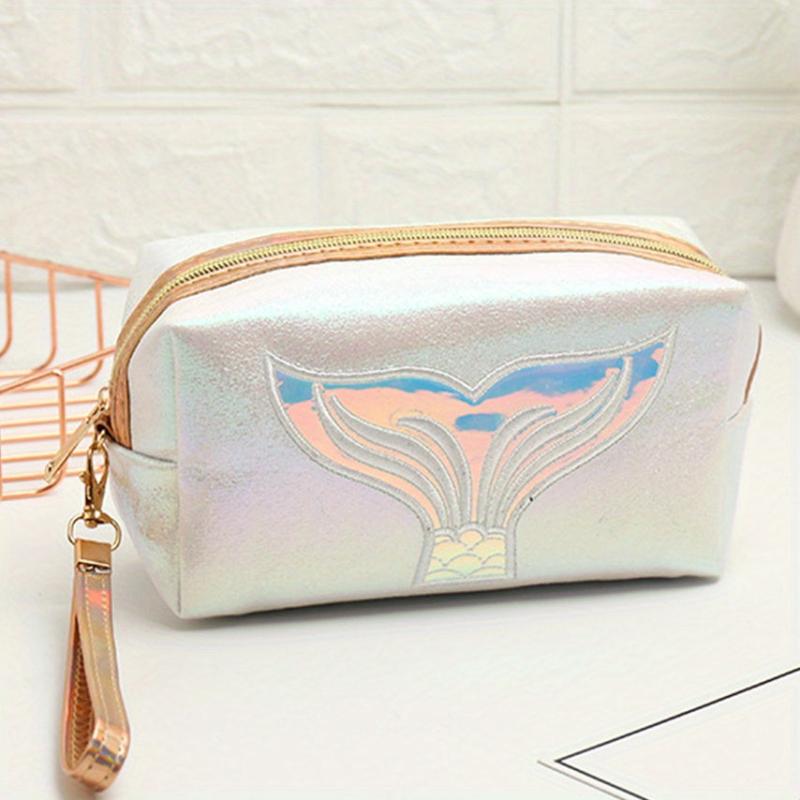 Cartoon Fish Tail Pattern Makeup Bag Portable Waterproof PU Leather Storage Bag