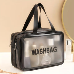 Double Dividers Wet Dry Separation Bag - Large Capacity Makeup Storage Bag