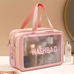 Double Dividers Wet Dry Separation Bag - Large Capacity Makeup Storage Bag