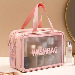 Double Dividers Wet Dry Separation Bag - Large Capacity Makeup Storage Bag