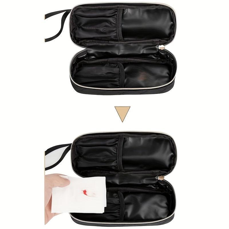 Double Layer Portable Cosmetic Bag Makeup Brush Storage Travel Accessory