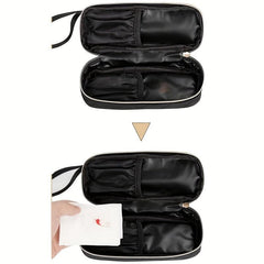 Double Layer Portable Cosmetic Bag Makeup Brush Storage Travel Accessory