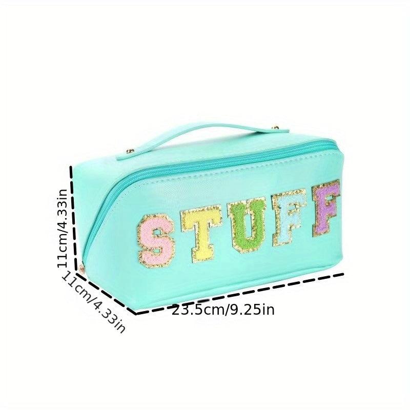 Chenille Letter Patches Cosmetic Bag Waterproof Makeup Storage
