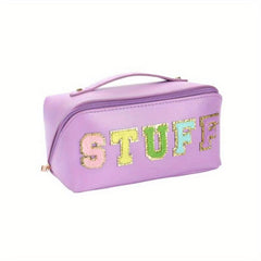 Chenille Letter Patches Cosmetic Bag Waterproof Makeup Storage