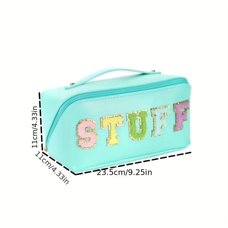 Chenille Letter Patches Cosmetic Bag Waterproof Makeup Storage