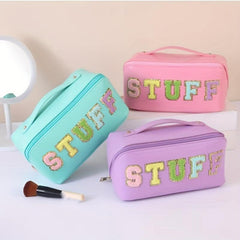 Chenille Letter Patches Cosmetic Bag Waterproof Makeup Storage
