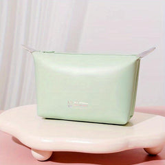 Travel Makeup Bag Zipper Portable Cosmetic Bag Faux Leather Organizer