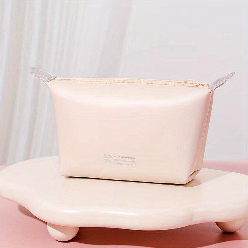 Travel Makeup Bag Zipper Portable Cosmetic Bag Faux Leather Organizer