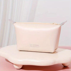 Travel Makeup Bag Zipper Portable Cosmetic Bag Faux Leather Organizer