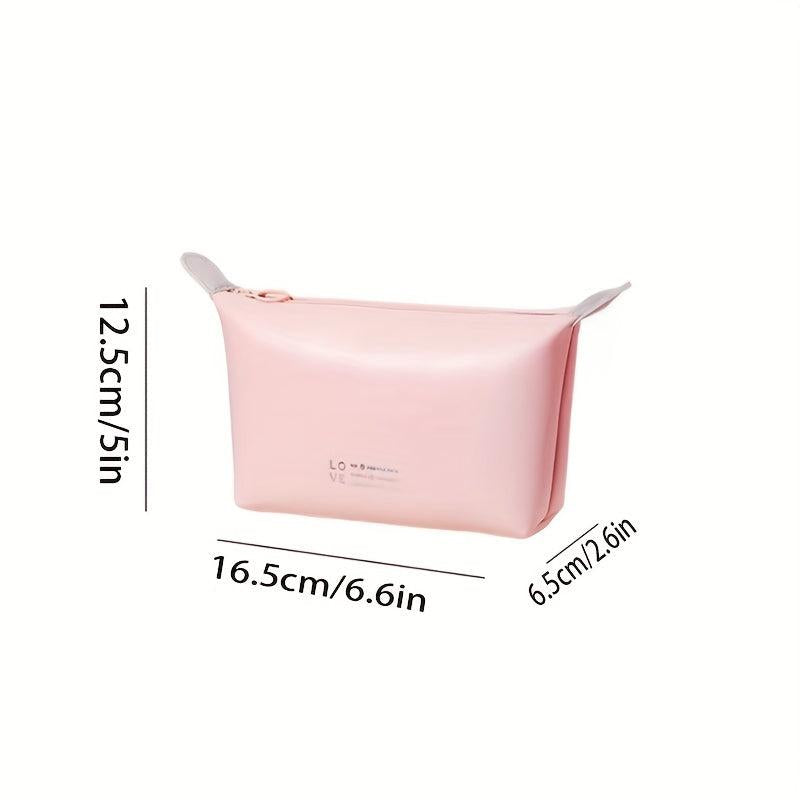 Travel Makeup Bag Zipper Portable Cosmetic Bag Faux Leather Organizer