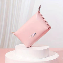 Travel Makeup Bag Zipper Portable Cosmetic Bag Faux Leather Organizer
