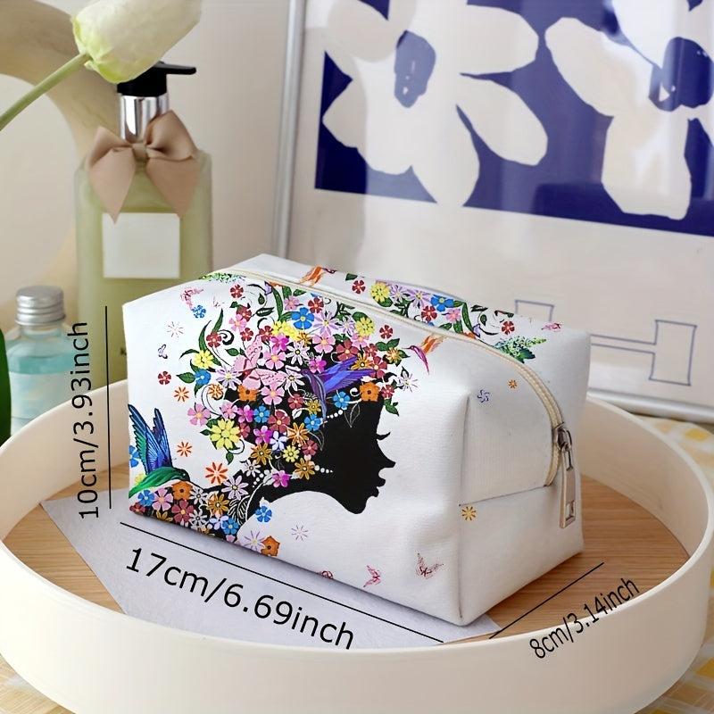 Flower & Women Pattern Makeup Bag