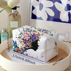 Flower & Women Pattern Makeup Bag