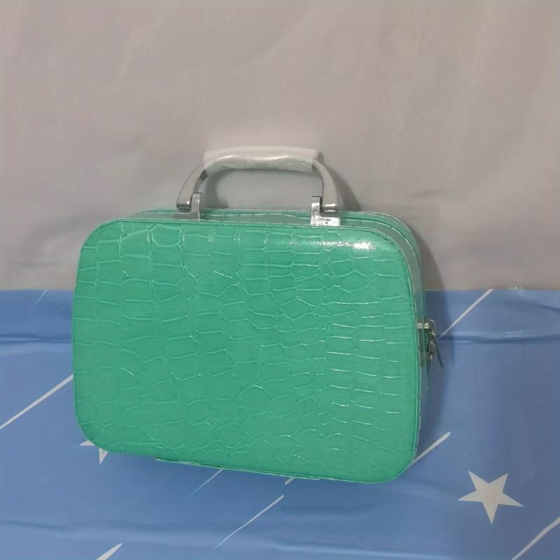 Crocodile Pattern Makeup Case Portable Box Cosmetic Bag Small Travel Storage Bag