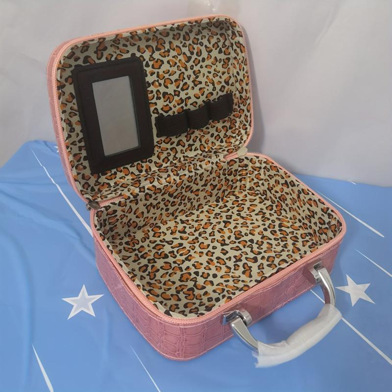 Crocodile Pattern Makeup Case Portable Box Cosmetic Bag Small Travel Storage Bag