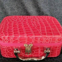 Crocodile Pattern Makeup Case Portable Box Cosmetic Bag Small Travel Storage Bag