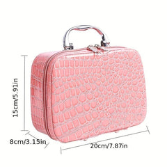 Crocodile Pattern Makeup Case Portable Box Cosmetic Bag Small Travel Storage Bag