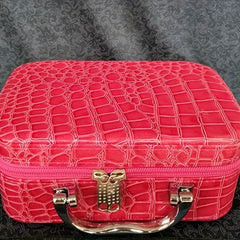 Crocodile Pattern Makeup Case Portable Box Cosmetic Bag Small Travel Storage Bag