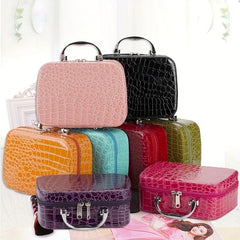Crocodile Pattern Makeup Case Portable Box Cosmetic Bag Small Travel Storage Bag