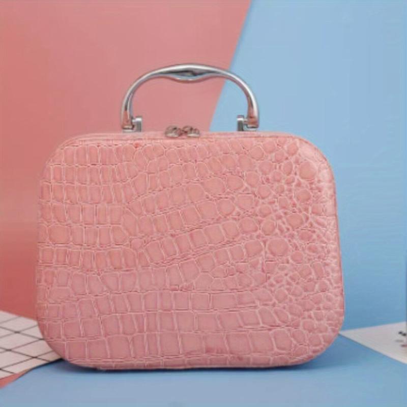 Crocodile Pattern Makeup Case Portable Box Cosmetic Bag Small Travel Storage Bag