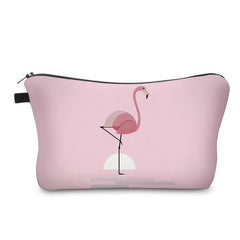 Flamingo Print Zipper Cosmetic Bag Lightweight Travel Storage Bag