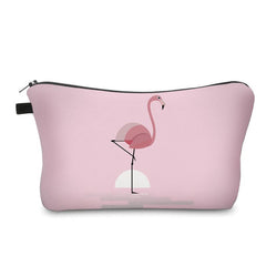 Flamingo Print Zipper Cosmetic Bag Lightweight Travel Storage Bag