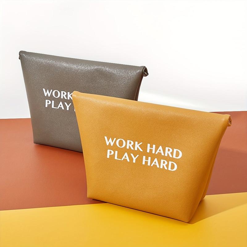 Letter Print Cosmetic Bag Makeup Bag Portable Travel Storage Bag