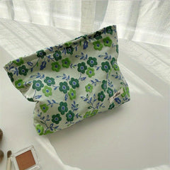 Vintage Floral Pattern Cosmetic Bag Fabric Storage Pouch Women's