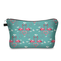 Flamingo Pattern Makeup Pouch Lightweight Carry On Bag
