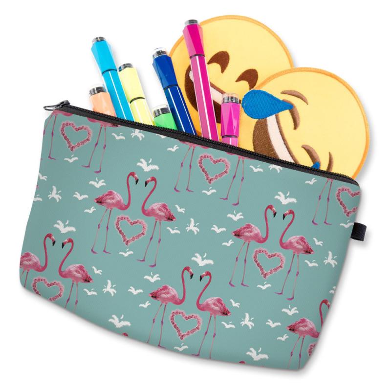 Flamingo Pattern Makeup Pouch Lightweight Carry On Bag