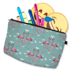 Flamingo Pattern Makeup Pouch Lightweight Carry On Bag