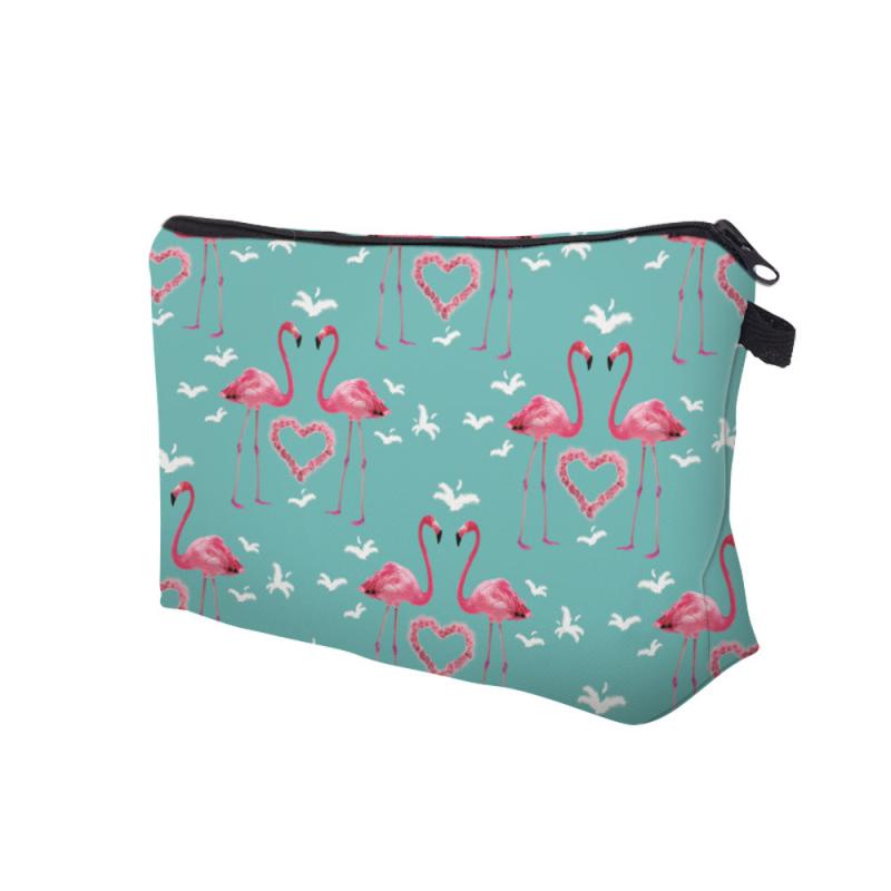Flamingo Pattern Makeup Pouch Lightweight Carry On Bag