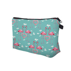 Flamingo Pattern Makeup Pouch Lightweight Carry On Bag