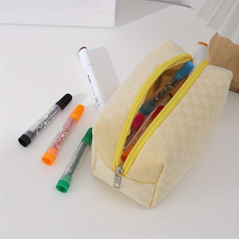 Portable Makeup Bag Large Capacity Multifunctional Solid Argyle Storage Bag