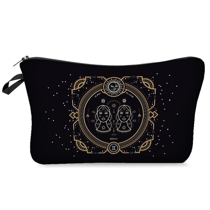 Constellation Pattern Cosmetic Bag Travel Toiletry Bag Zipper