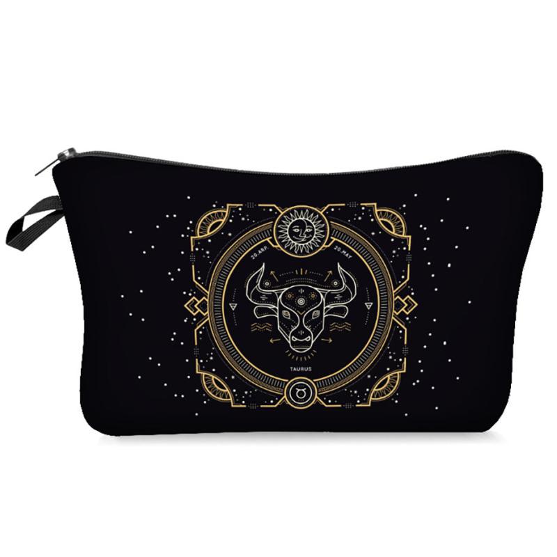 Constellation Pattern Cosmetic Bag Travel Toiletry Bag Zipper