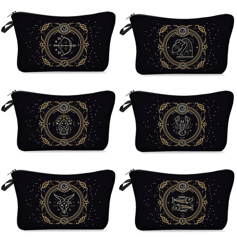 Constellation Pattern Cosmetic Bag Travel Toiletry Bag Zipper