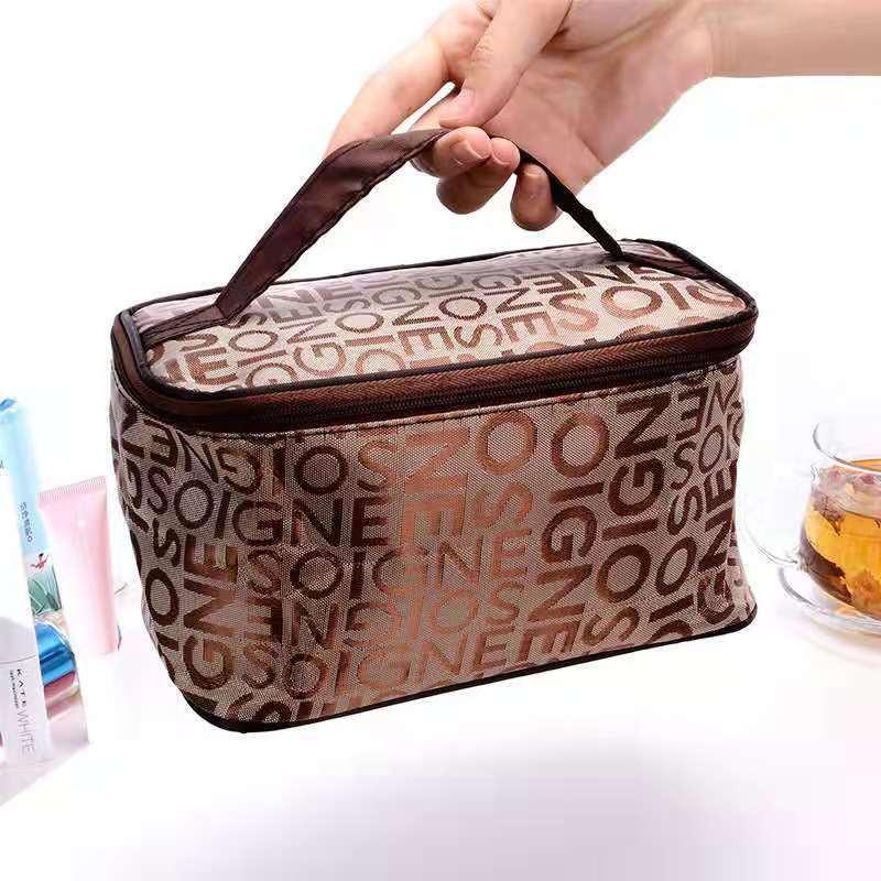 Letter Graphic Storage Cosmetic Bag Portable Travel Toiletry Bag