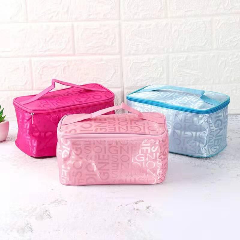 Letter Graphic Storage Cosmetic Bag Portable Travel Toiletry Bag