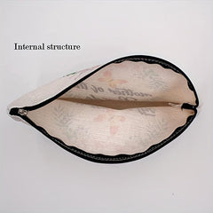 Letter Print Carry On Bag Versatile Zipper Storage Bag Lightweight Cosmetic Bag