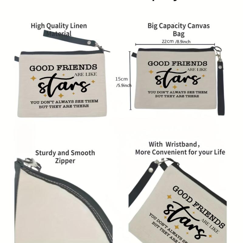 Letter Print Carry On Bag Versatile Zipper Storage Bag Lightweight Cosmetic Bag