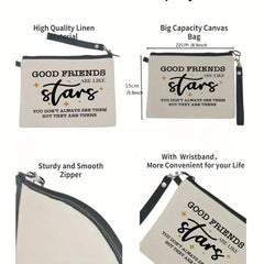 Letter Print Carry On Bag Versatile Zipper Storage Bag Lightweight Cosmetic Bag