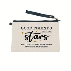 Letter Print Carry On Bag Versatile Zipper Storage Bag Lightweight Cosmetic Bag