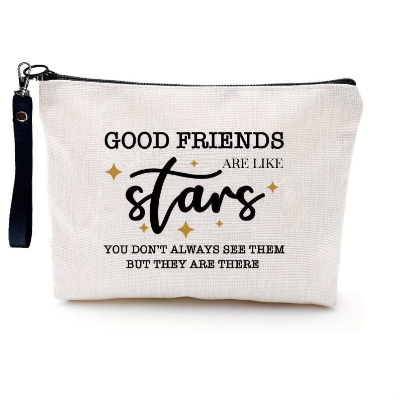 Letter Print Carry On Bag Versatile Zipper Storage Bag Lightweight Cosmetic Bag