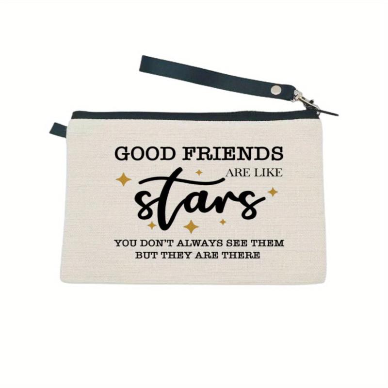 Letter Print Carry On Bag Versatile Zipper Storage Bag Lightweight Cosmetic Bag