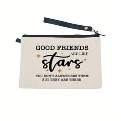 Letter Print Carry On Bag Versatile Zipper Storage Bag Lightweight Cosmetic Bag